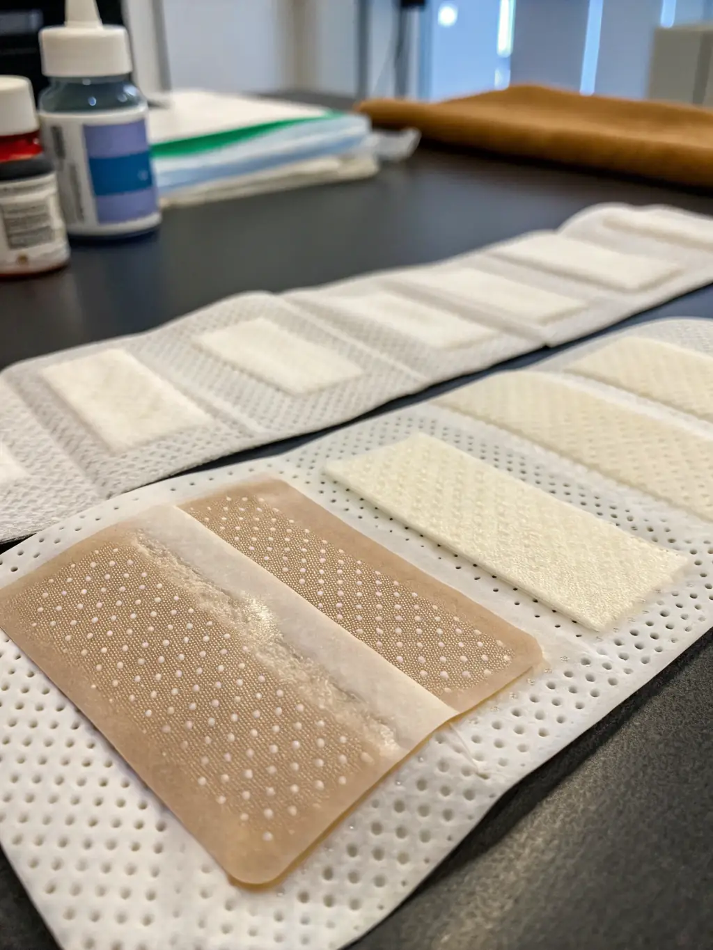 A visual of Regenxx Advanced Wound Dressings, showcasing their multi-layered construction and breathable design.
